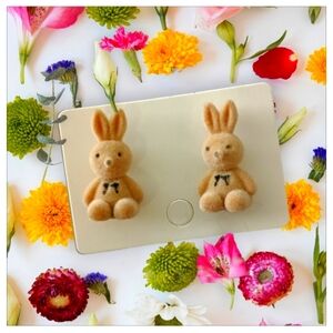 Adorable bunny earrings with bow tie #cottagecore #fairycore